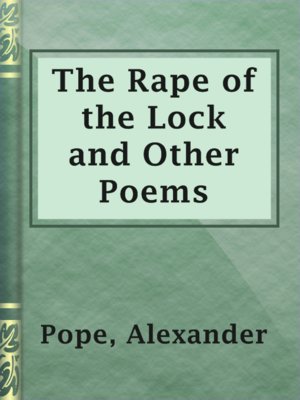cover image of The Rape of the Lock and Other Poems